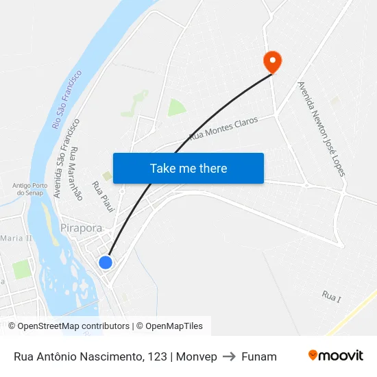 Rua Antônio Nascimento, 123 | Monvep to Funam map