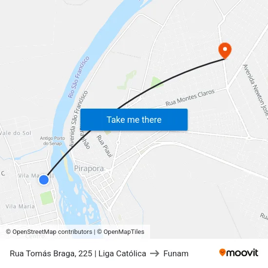 Rua Tomás Braga, 225 | Liga Católica to Funam map
