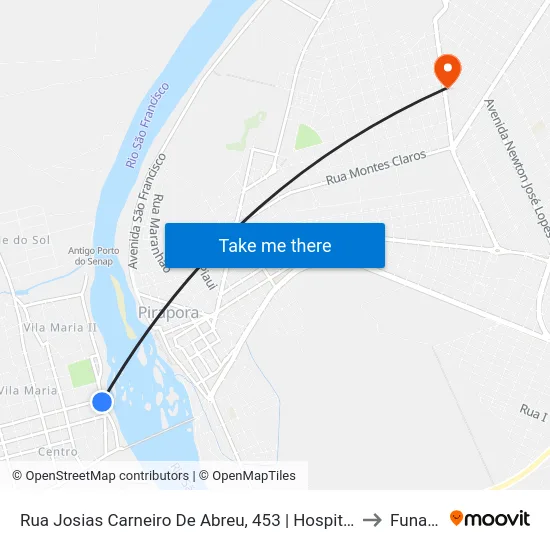 Rua Josias Carneiro De Abreu, 453 | Hospital to Funam map