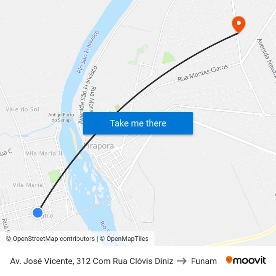 Av. José Vicente, 312 Com Rua Clóvis Diniz to Funam map