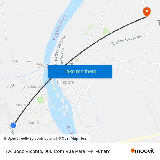 Av. José Vicente, 900 Com Rua Pará to Funam map