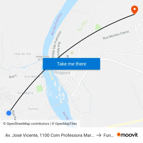 Av. José Vicente, 1100 Com Professora Maria Geralda to Funam map