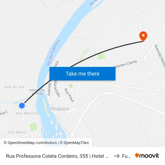 Rua Professora Coleta Cordeiro, 355 | Hotel Pousada Sertão Veredas to Funam map