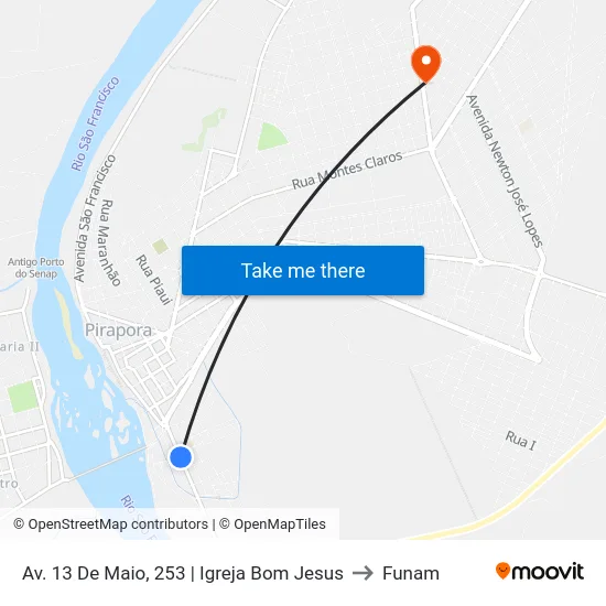 Av. 13 De Maio, 253 | Igreja Bom Jesus to Funam map