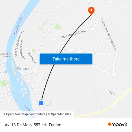 Av. 13 De Maio, 557 to Funam map