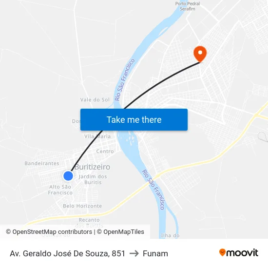 Av. Geraldo José De Souza, 851 to Funam map