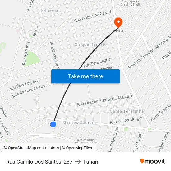 Rua Camilo Dos Santos, 237 to Funam map