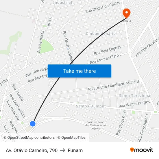 Av. Otávio Carneiro, 790 to Funam map