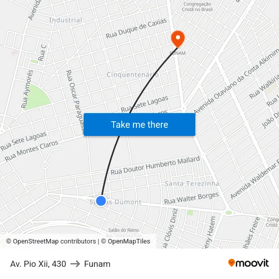 Av. Pio Xii, 430 to Funam map
