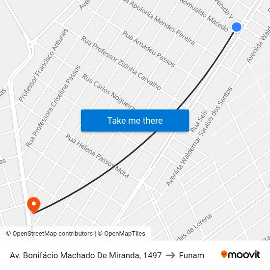 Av. Bonifácio Machado De Miranda, 1497 to Funam map