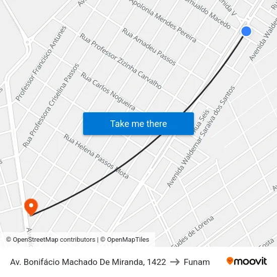 Av. Bonifácio Machado De Miranda, 1422 to Funam map