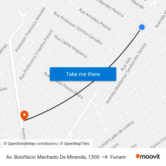 Av. Bonifácio Machado De Miranda, 1300 to Funam map