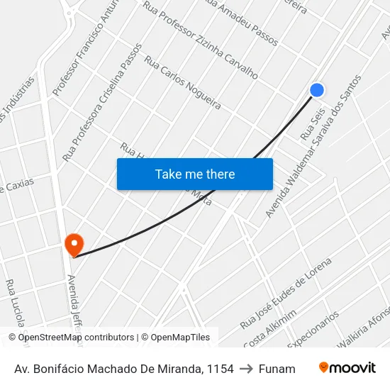 Av. Bonifácio Machado De Miranda, 1154 to Funam map