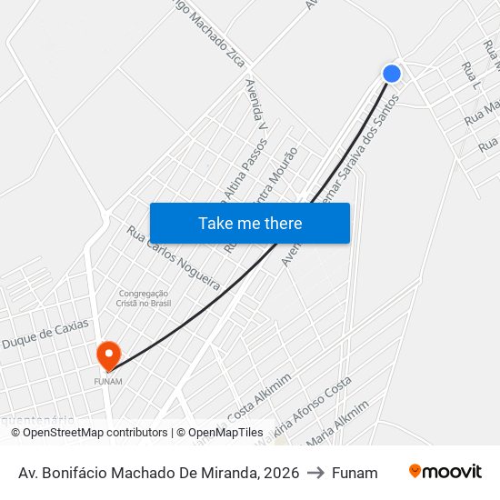 Av. Bonifácio Machado De Miranda, 2026 to Funam map