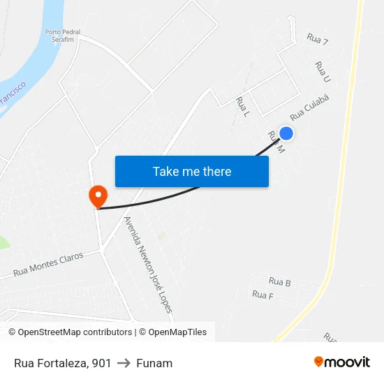 Rua Fortaleza, 901 to Funam map