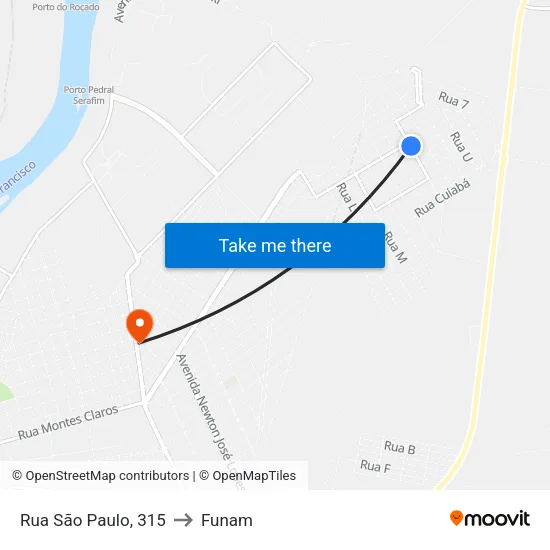 Rua São Paulo, 315 to Funam map