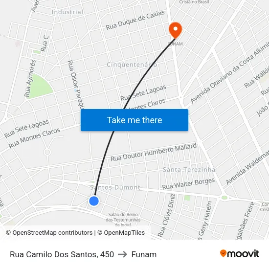 Rua Camilo Dos Santos, 450 to Funam map