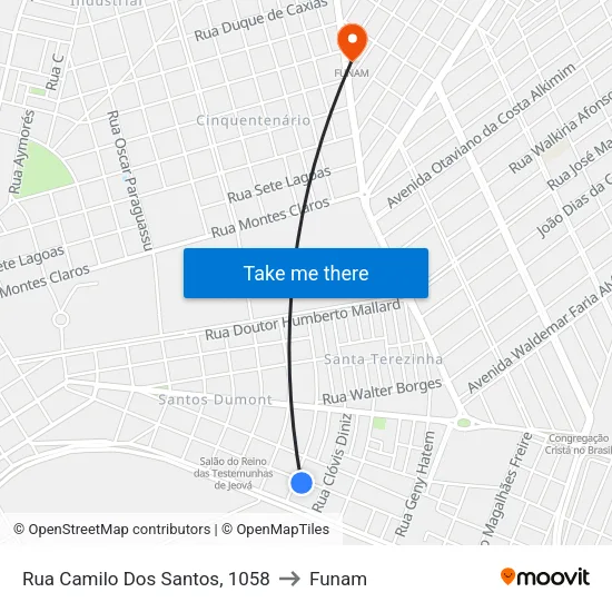 Rua Camilo Dos Santos, 1058 to Funam map