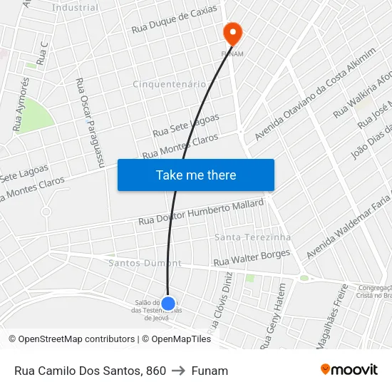 Rua Camilo Dos Santos, 860 to Funam map