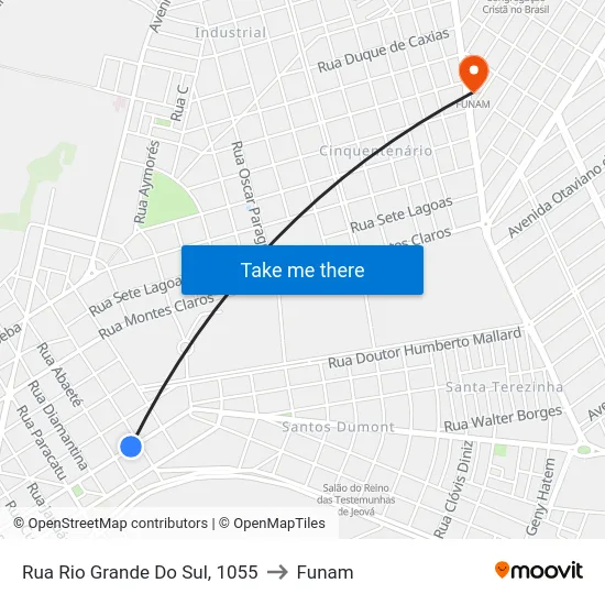 Rua Rio Grande Do Sul, 1055 to Funam map