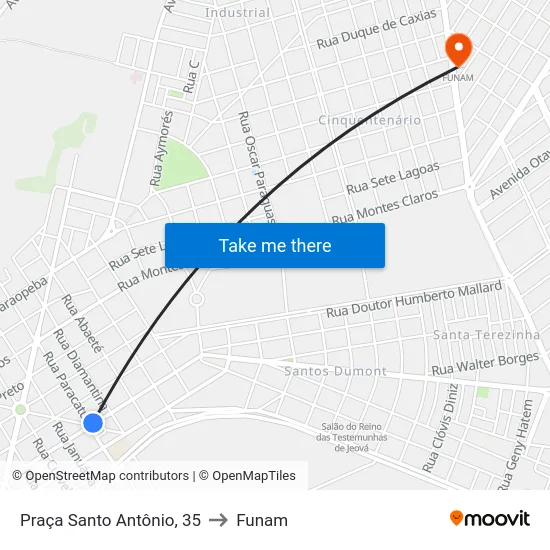 Praça Santo Antônio, 35 to Funam map