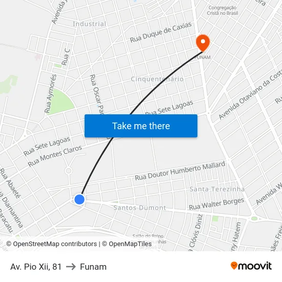 Av. Pio Xii, 81 to Funam map