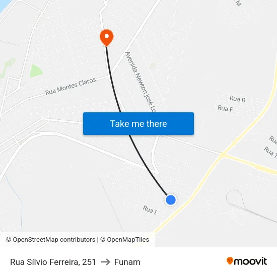 Rua Sílvio Ferreira, 251 to Funam map