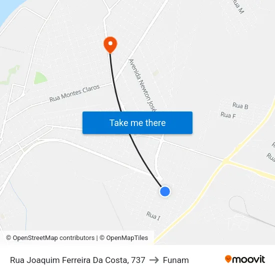Rua Joaquim Ferreira Da Costa, 737 to Funam map