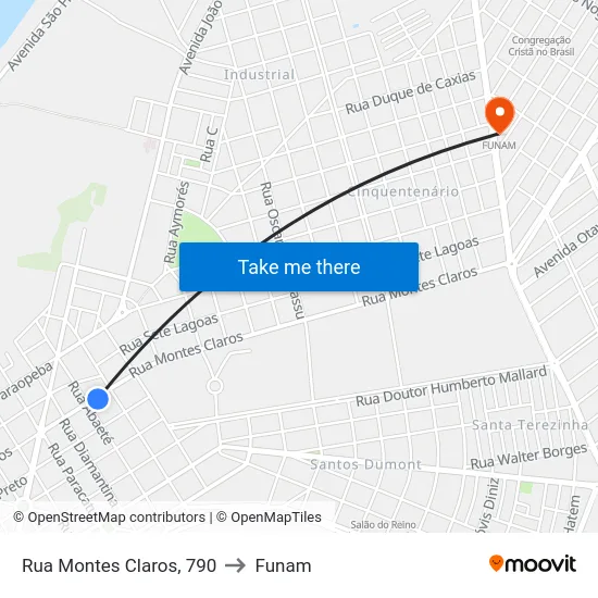 Rua Montes Claros, 790 to Funam map