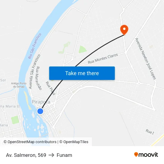 Av. Salmeron, 569 to Funam map