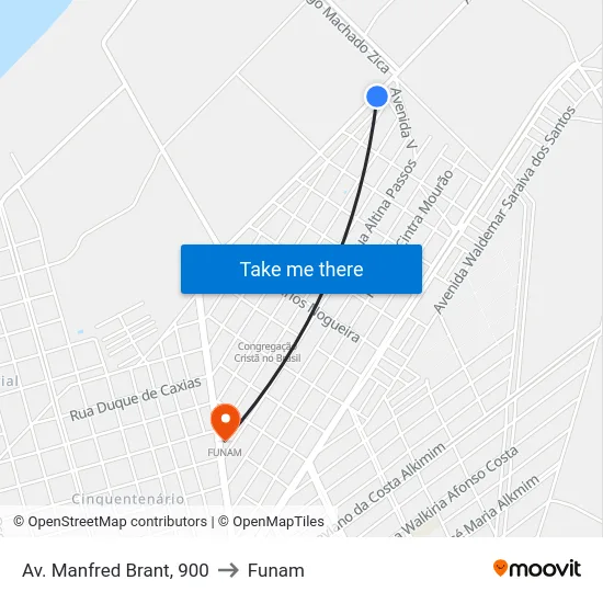 Av. Manfred Brant, 900 to Funam map