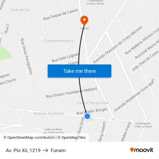 Av. Pio Xii, 1219 to Funam map