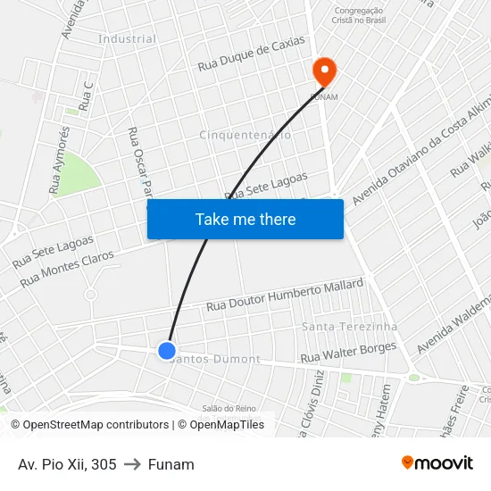 Av. Pio Xii, 305 to Funam map