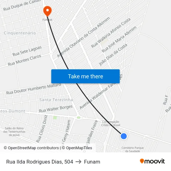 Rua Ilda Rodrigues Dias, 504 to Funam map