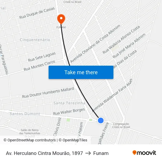 Av. Herculano Cintra Mourão, 1897 to Funam map