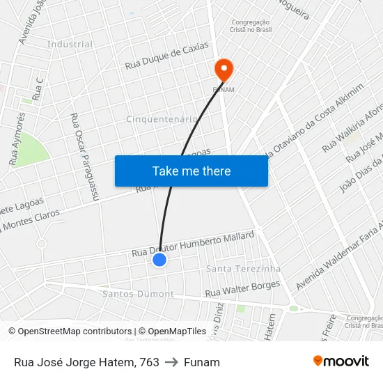 Rua José Jorge Hatem, 763 to Funam map