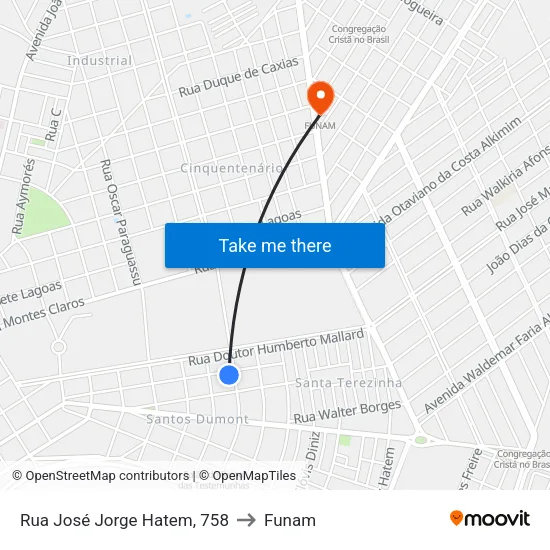 Rua José Jorge Hatem, 758 to Funam map