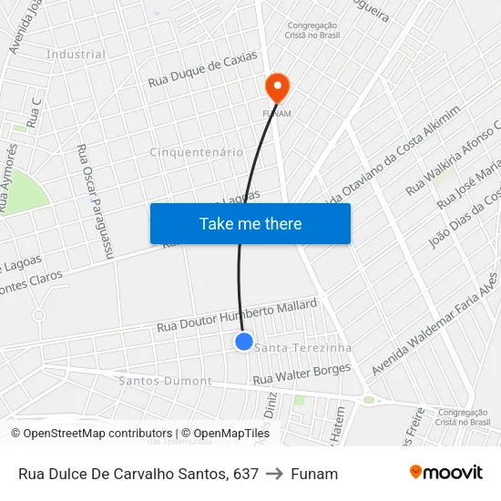 Rua Dulce De Carvalho Santos, 637 to Funam map