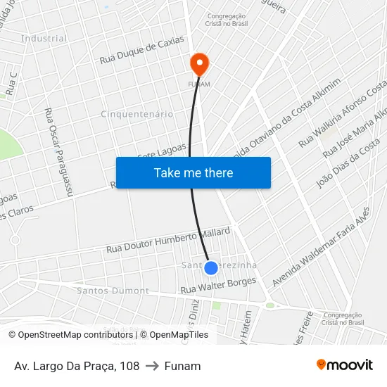 Av. Largo Da Praça, 108 to Funam map