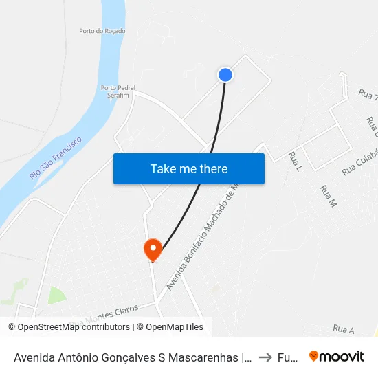 Avenida Antônio Gonçalves S Mascarenhas | Cia Santo Antônio to Funam map