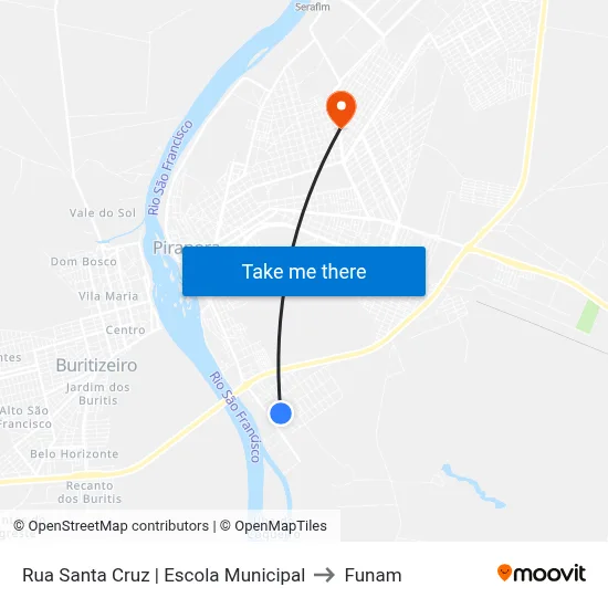 Rua Santa Cruz | Escola Municipal to Funam map