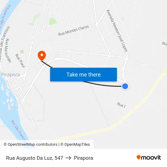 Rua Augusto Da Luz, 547 to Pirapora map