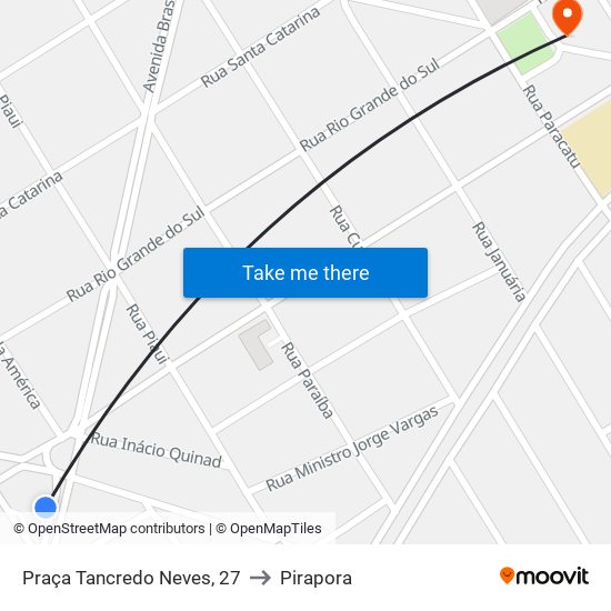 Praça Tancredo Neves, 27 to Pirapora map