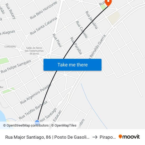 Rua Major Santiago, 86 | Posto De Gasolina to Pirapora map