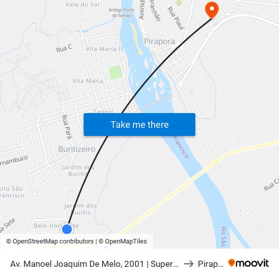 Av. Manoel Joaquim De Melo, 2001 | Supermercados Bh to Pirapora map