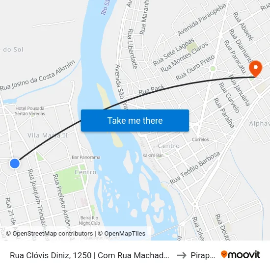 Rua Clóvis Diniz, 1250 | Com Rua Machado De Assis to Pirapora map