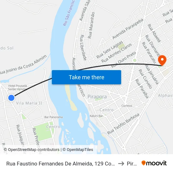 Rua Faustino Fernandes De Almeida, 129 Com Rua Marta Gonçalves Pereira to Pirapora map