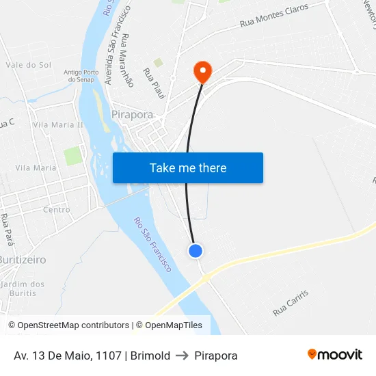 Av. 13 De Maio, 1107 | Brimold to Pirapora map