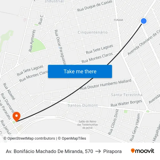 Av. Bonifácio Machado De Miranda, 570 to Pirapora map