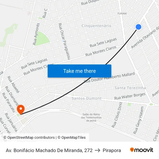 Av. Bonifácio Machado De Miranda, 272 to Pirapora map